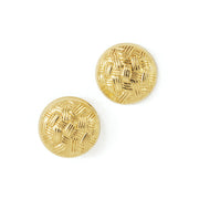Puces d'oreilles en or jaune 18k - Motif "Tresse"