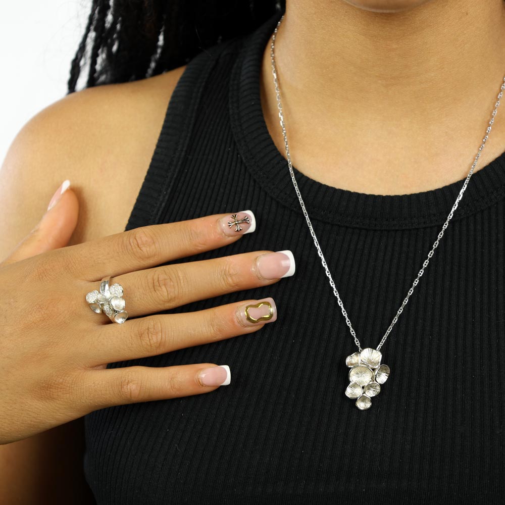 Bague et Pendentif en Argent - Chris Alexxa - Collection Pollen