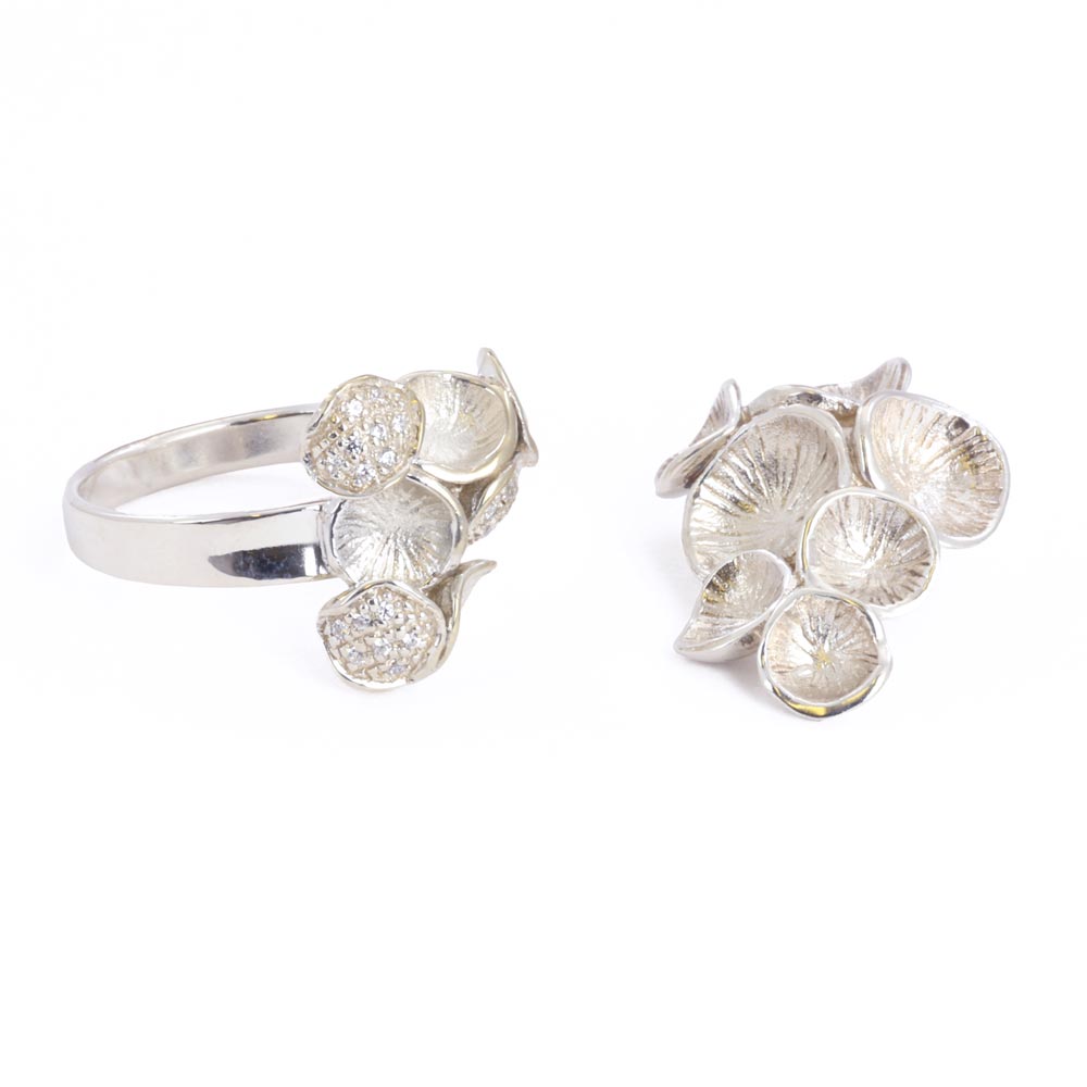 Bague et Pendentif en Argent - Chris Alexxa - Collection Pollen