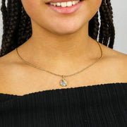 Pendentif en Or jaune 18k avec Topaze bleue et Diamants