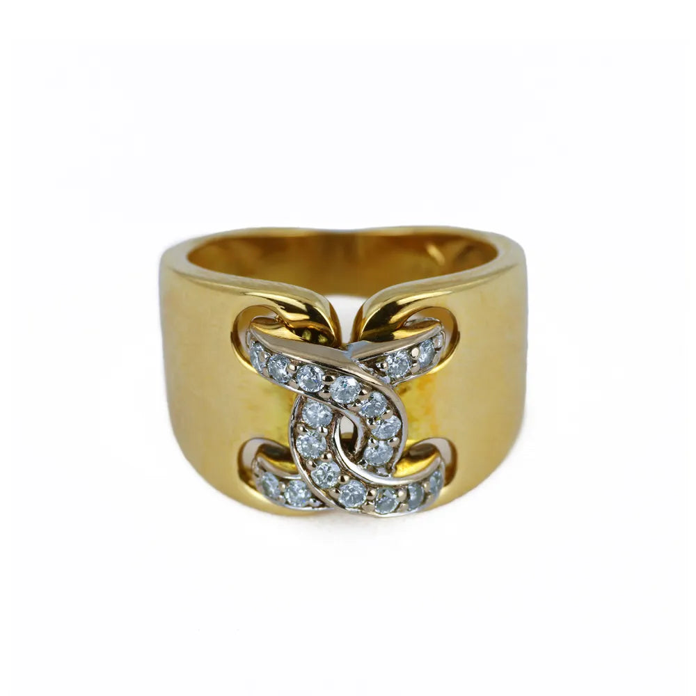 Parure Bague et Boucles d'oreilles en Or jaune 18k