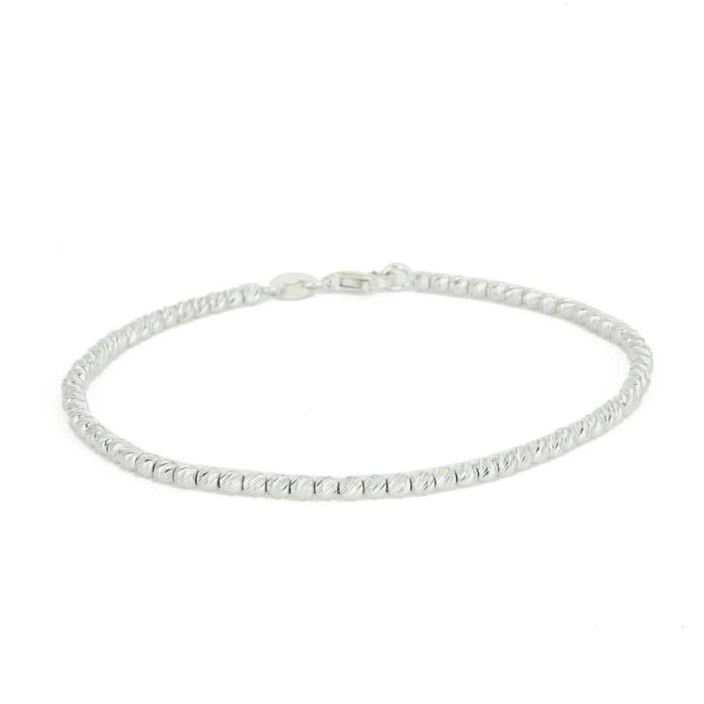 Bracelet en Or blanc 18K - Maille "Boule"