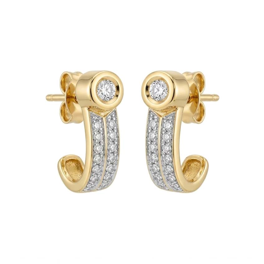 Boucles d'oreilles en Or jaune 18k avec Diamants