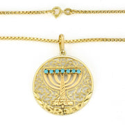 Pendentif en Or jaune 18k - Motif "Menorah"