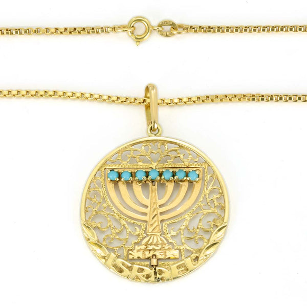 Pendentif en Or jaune 18k - Motif "Menorah"