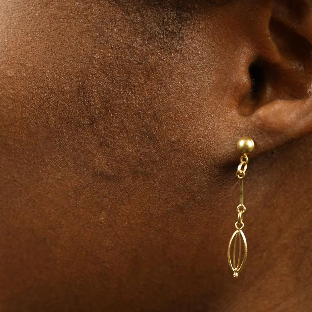 Boucles d'Oreilles en Or jaune 18k - Motif "Melon"
