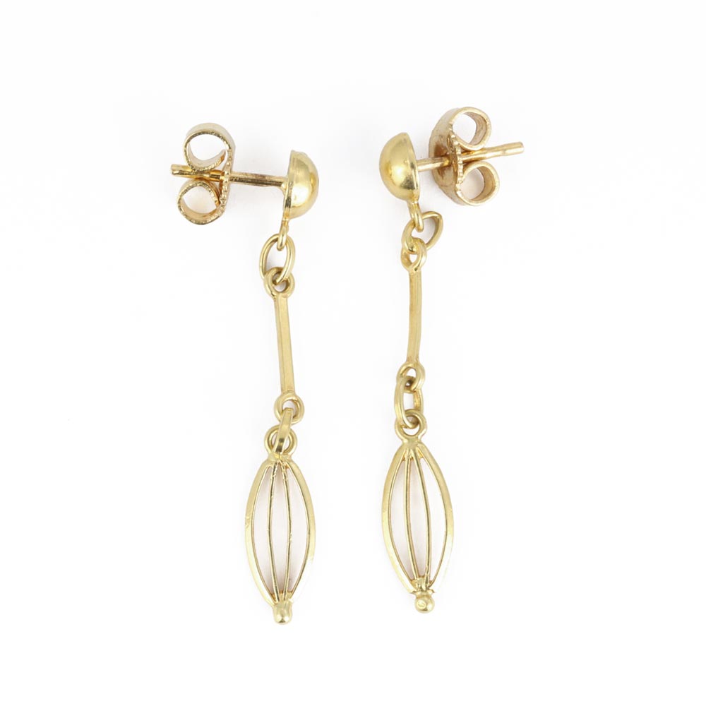Boucles d'Oreilles en Or jaune 18k - Motif "Melon"