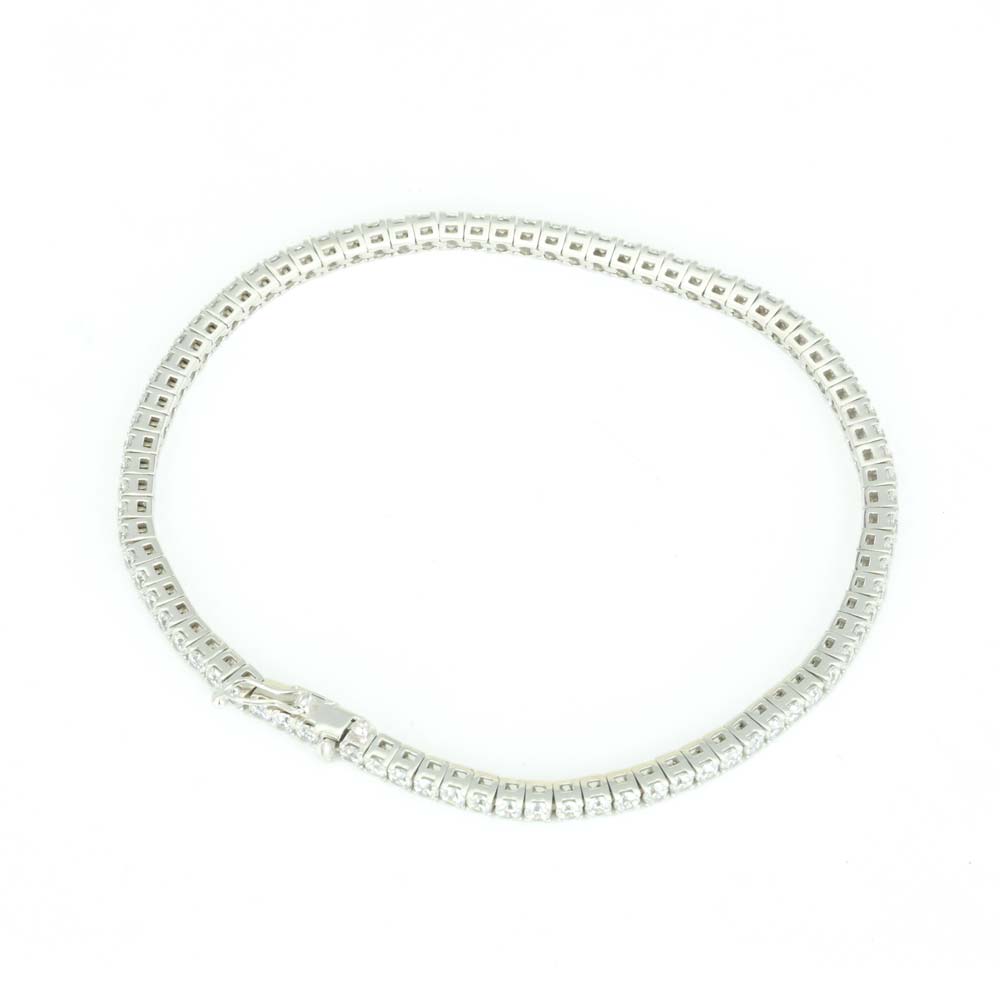 Bracelet en Or blanc 18K avec Cubic Zirconium - Style "Tennis"