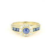 Anello in oro 18k con zaffiri e diamanti - Stile "Margherita"
