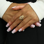 Bague en Or jaune 18k avec Rubis et Diamants - Style "Art Déco"