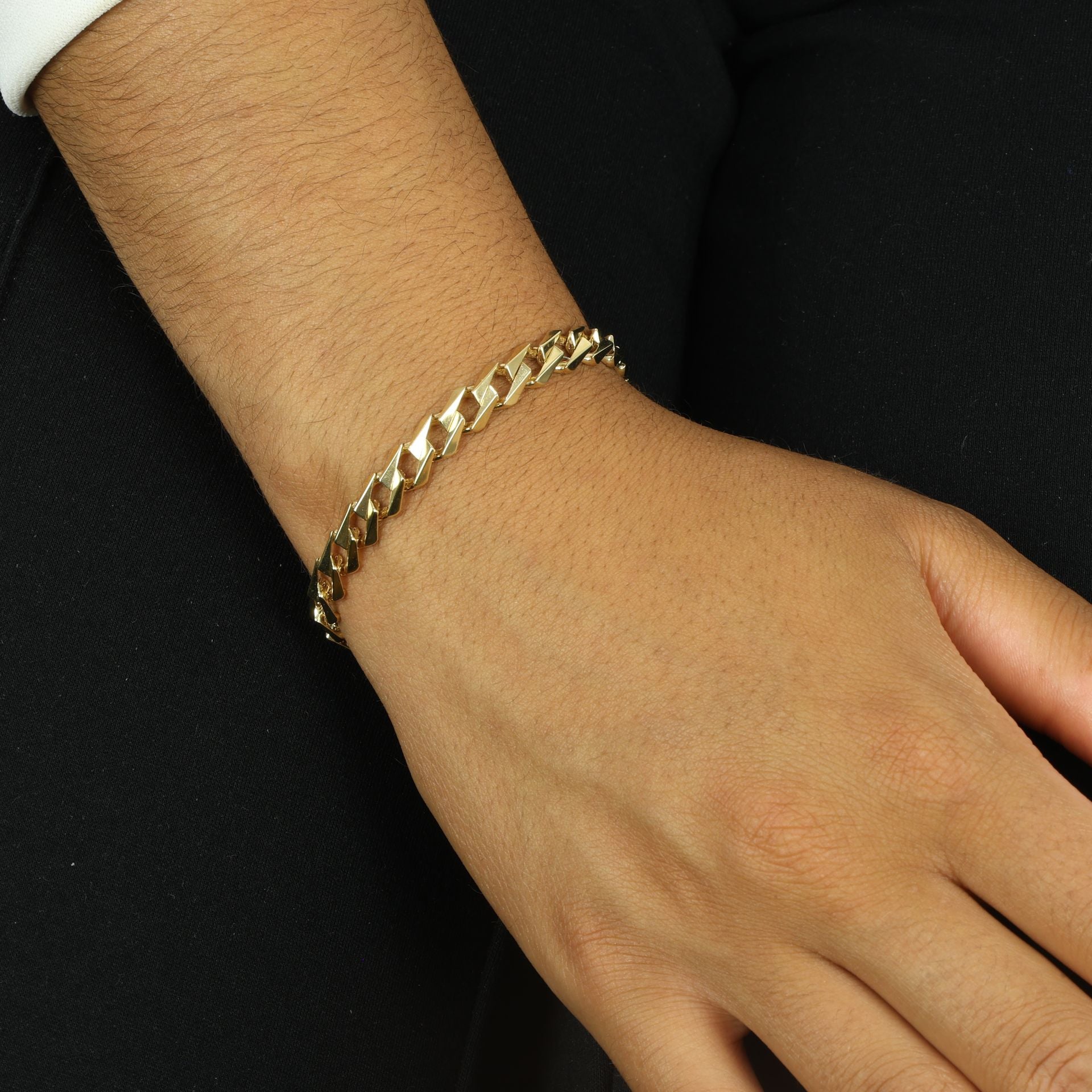 Bracelet en Or jaune 18k - Maille "Gourmette plate"