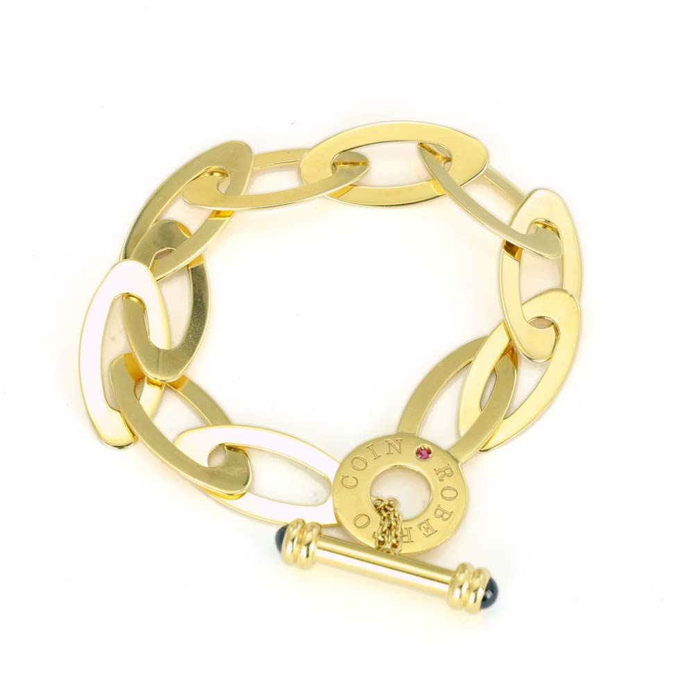 Bracelet "Roberto Coin" en Or jaune 18k avec Saphir et Rubis