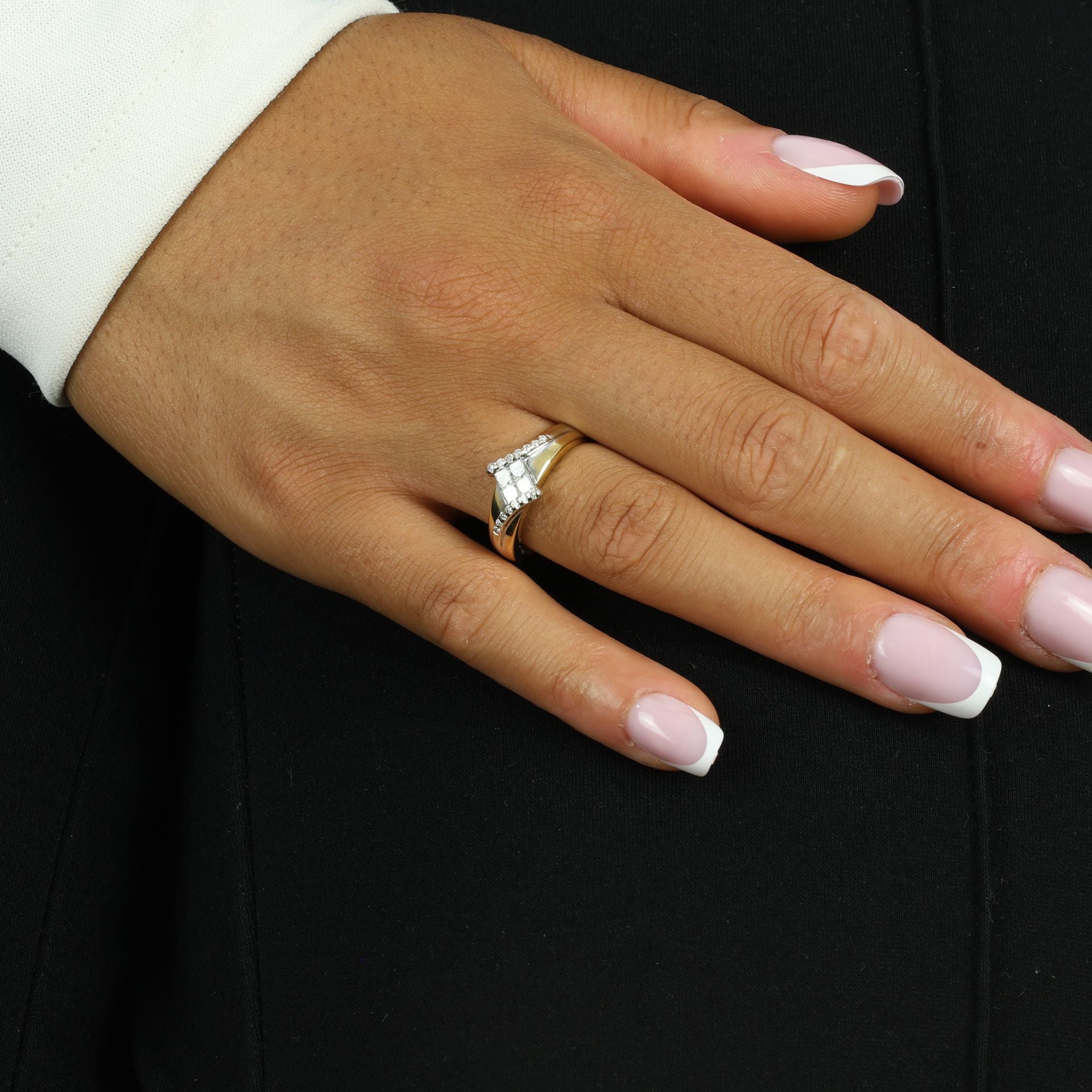Bague en Or blanc 18k avec Diamants