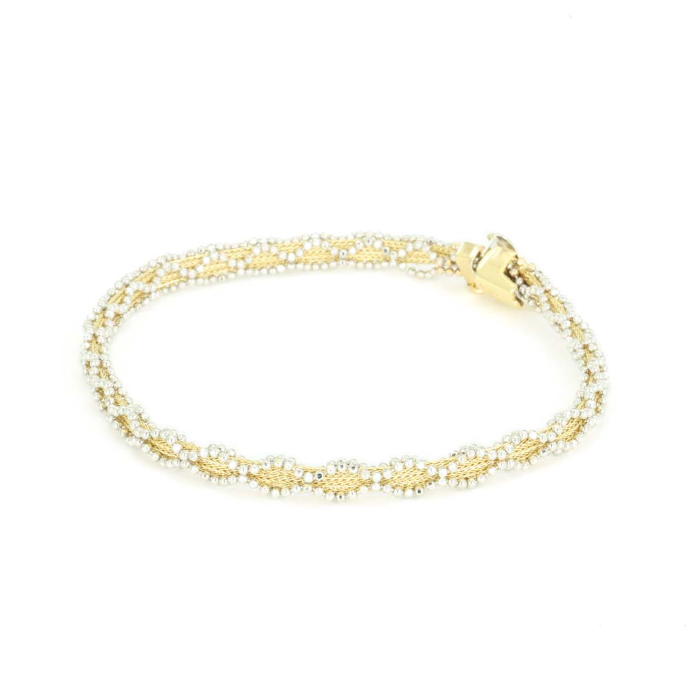 Bracelet deux Ors 18k - Maille "Tissée"