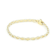 Bracelet deux Ors 18k - Maille "Tissée"