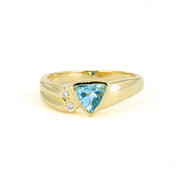 Bague en Or jaune 18k avec Topaze et Diamants