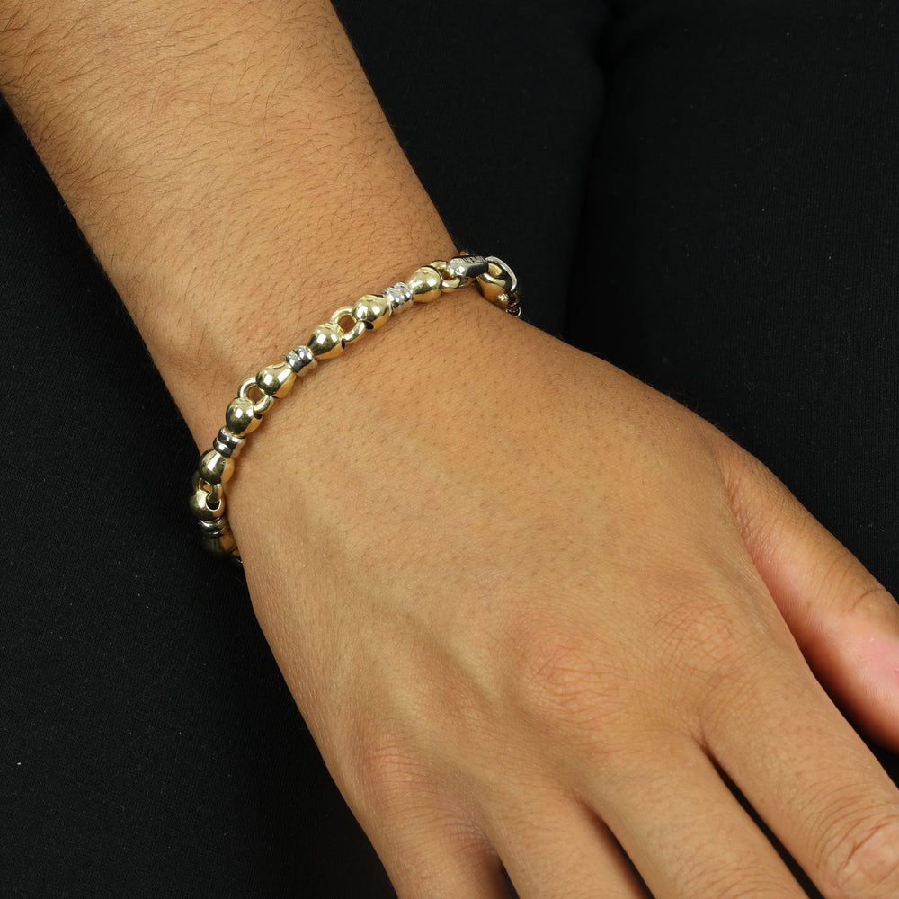 Bracelet  deux Ors 18k - Maille Boule