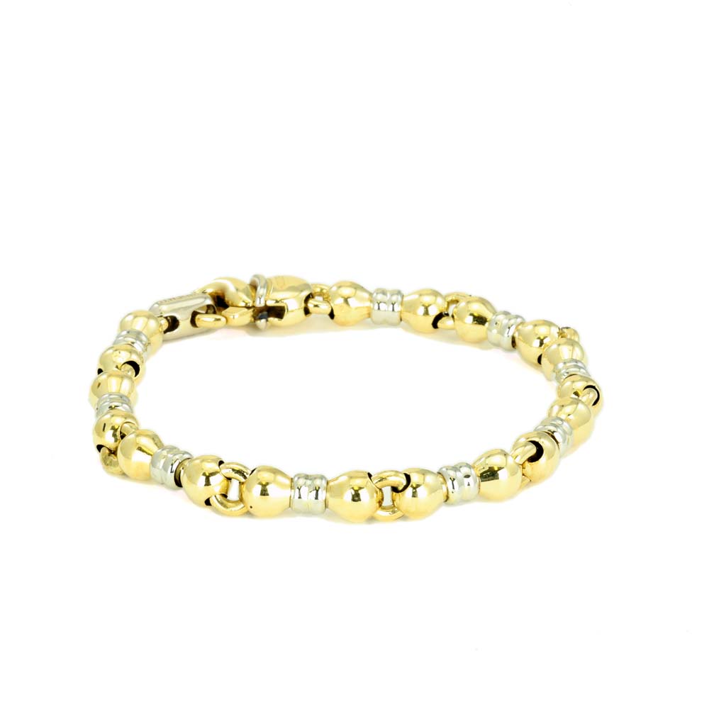 Bracelet  deux Ors 18k - Maille Boule