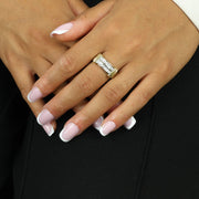 Bague deux Ors 18k avec Diamants
