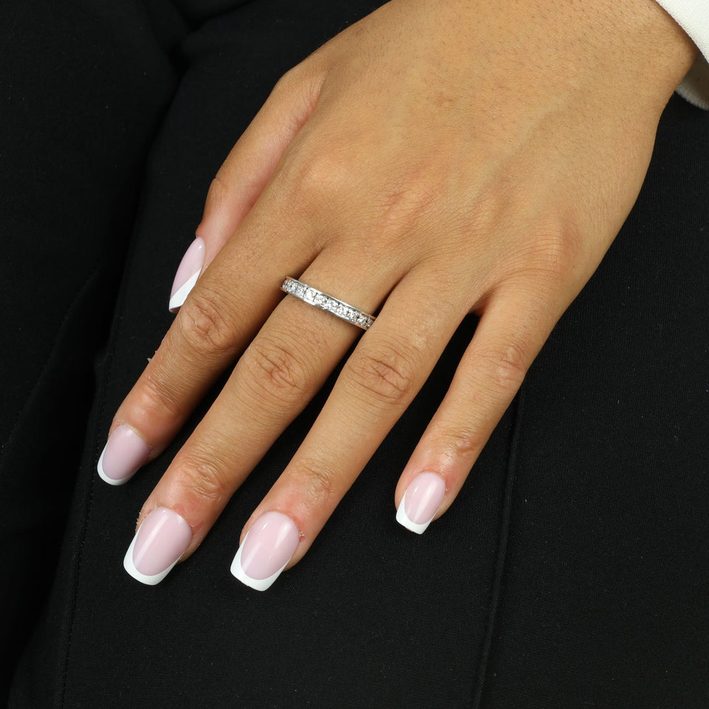 Bague en Or blanc 18K avec Diamants - Style "Bandeau"