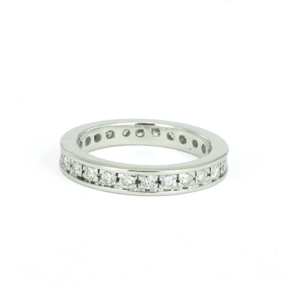 Bague en Or blanc 18K avec Diamants - Style "Bandeau"
