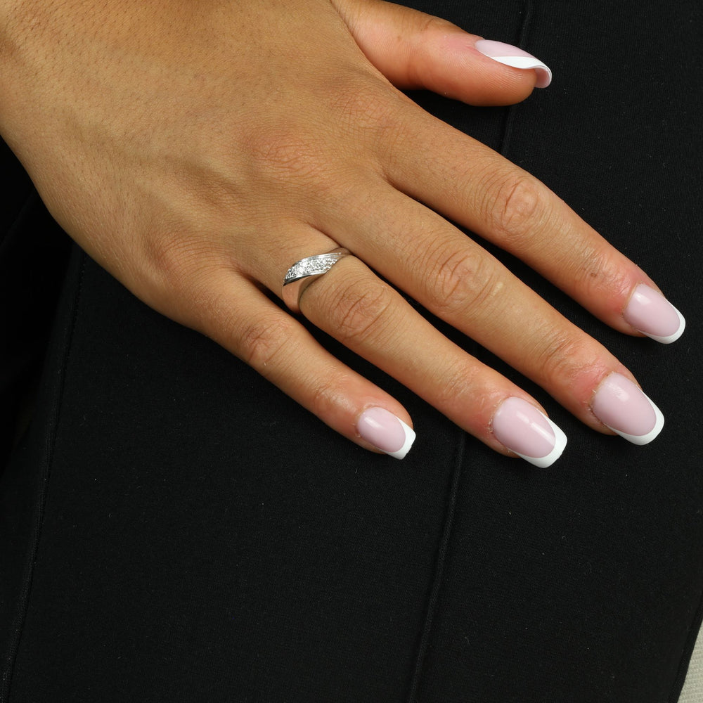 Bague en Or blanc 18k avec Diamants