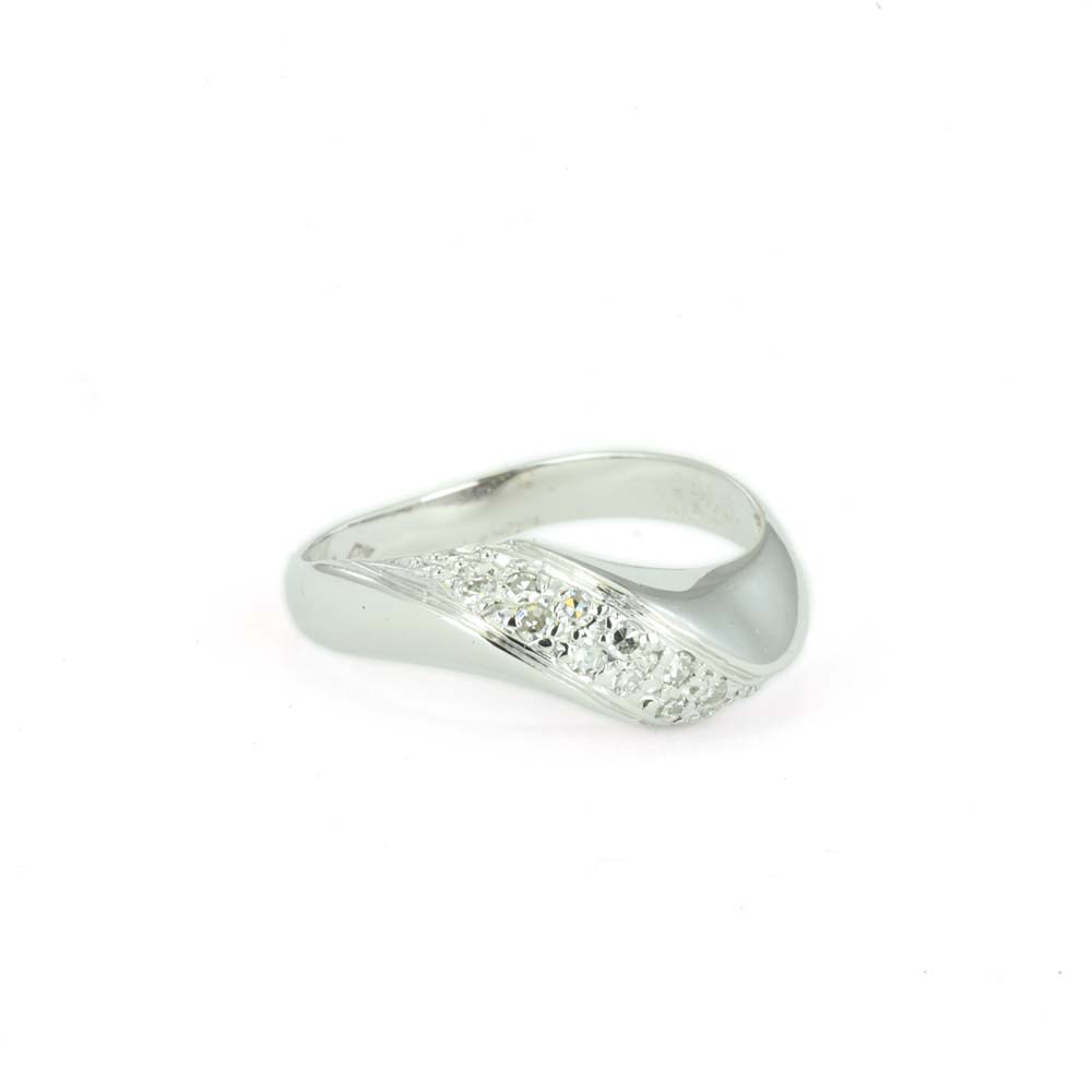 Bague en Or blanc 18k avec Diamants