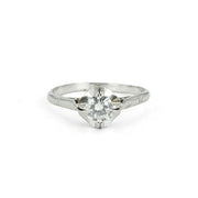 Bague en Or blanc 18K avec Diamant - Style "Solitaire"