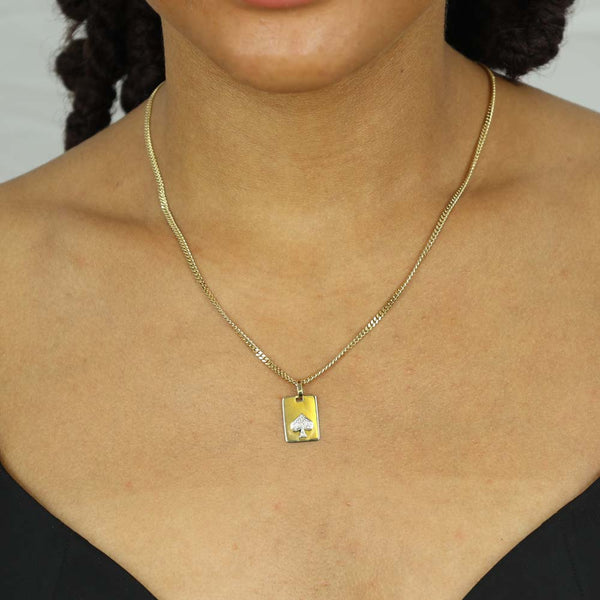 Pendentif en Or jaune 18k avec Diamants - Motif "Carte à jouer"