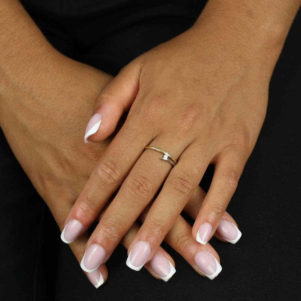 Bague deux Ors 18k avec Diamants