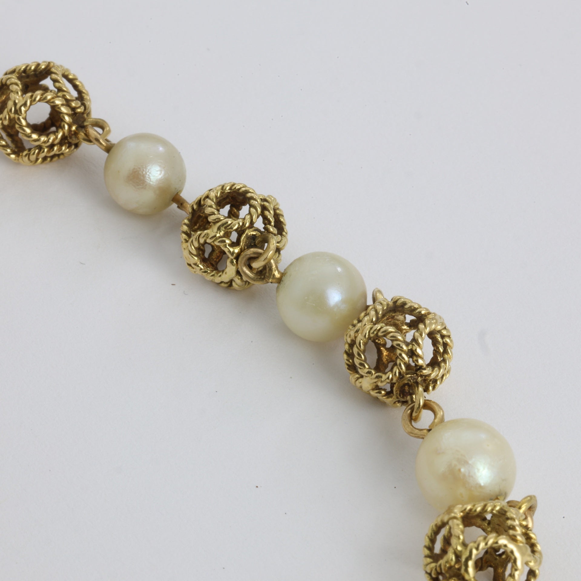 Bracelet en Or jaune 18k avec Perles - Motif "Chiffre 13"
