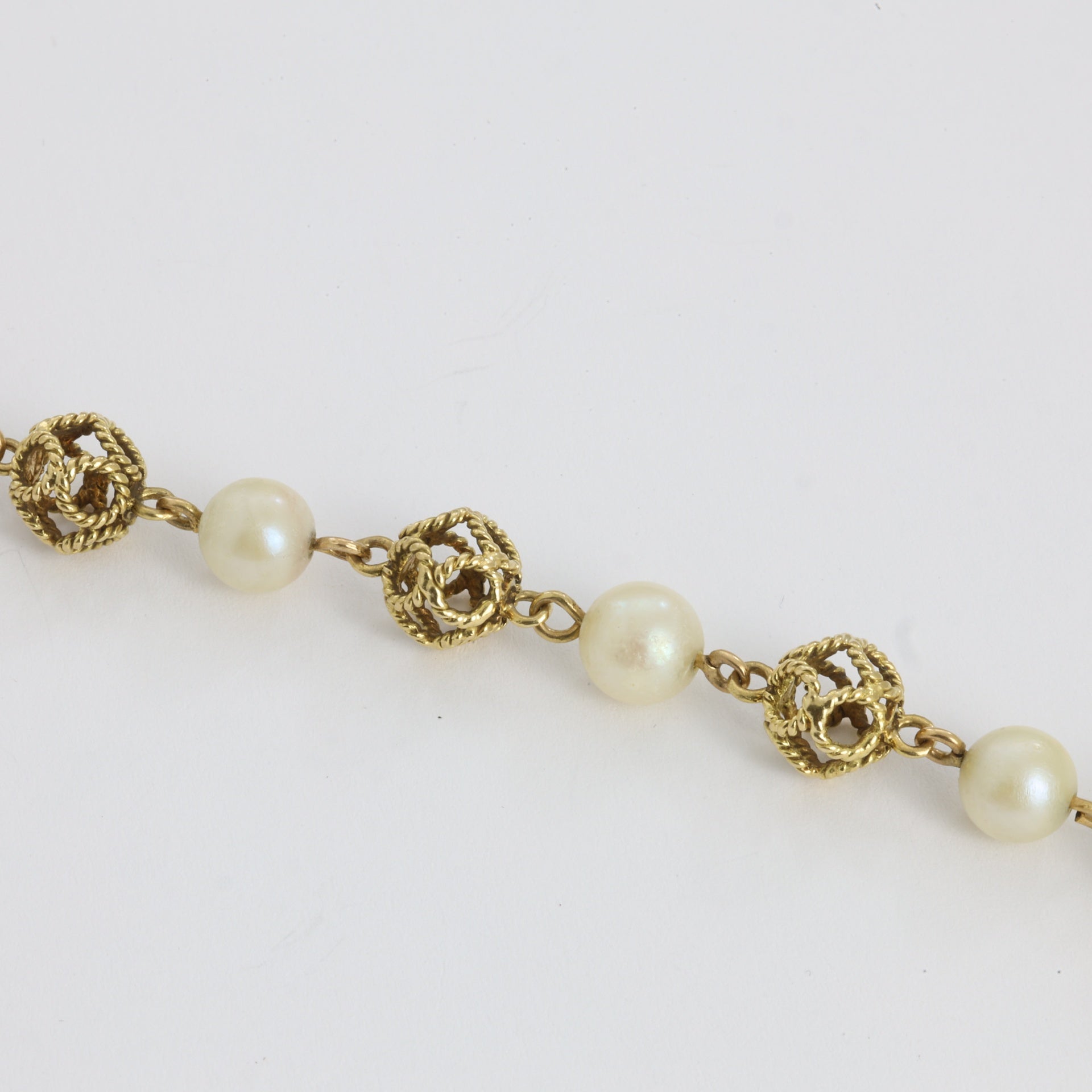 Bracelet en Or jaune 18k avec Perles - Motif "Chiffre 13"