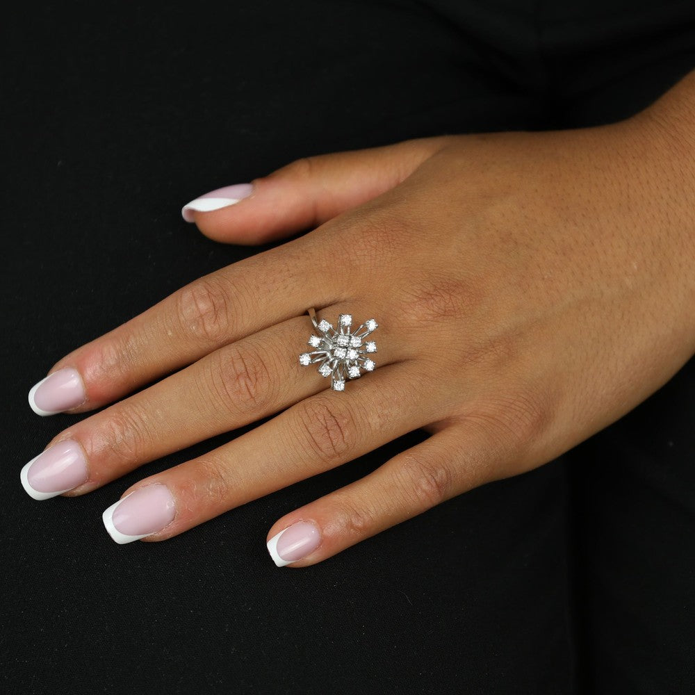 Bague en Or blanc 18k avec Diamants