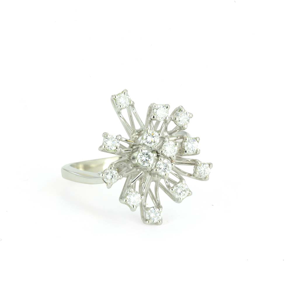 Bague en Or blanc 18k avec Diamants