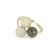 Bague en Or jaune 14k avec Zirconiums