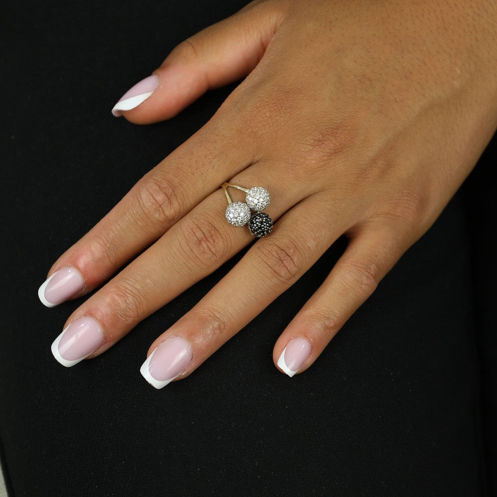 Bague en Or jaune 14k avec Zirconiums