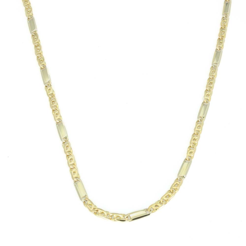 Chaine en Or jaune 18k - Maille "Grain de café" alternée