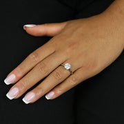 Bague en Or blanc 18k avec Diamant - Solitaire