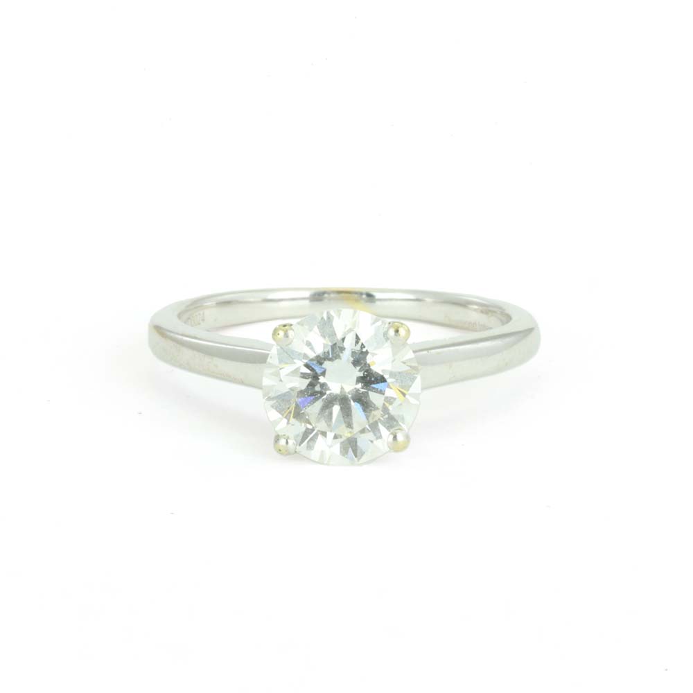 Bague en Or blanc 18k avec Diamant - Solitaire