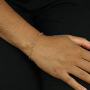 Bracelet en Or jaune 18k - Maille "Coeur"
