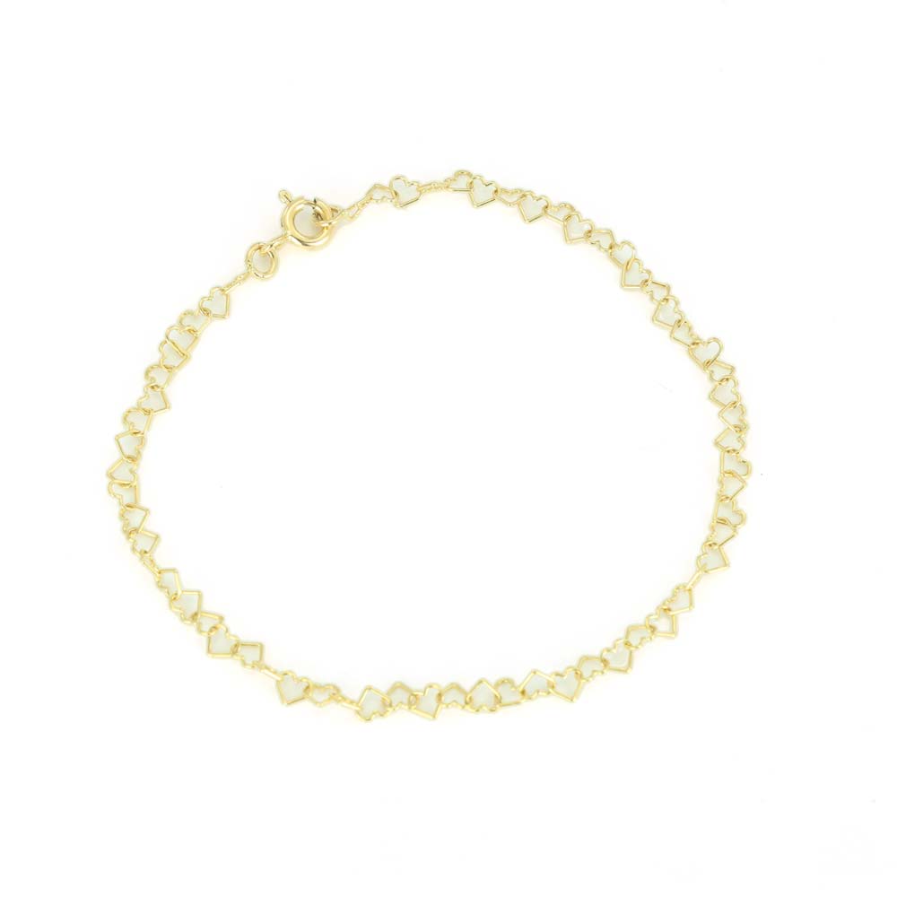 Bracelet en Or jaune 18k - Maille "Coeur"