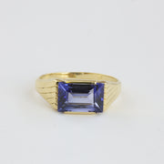 Bague en Or 18k avec Saphir Synthétique