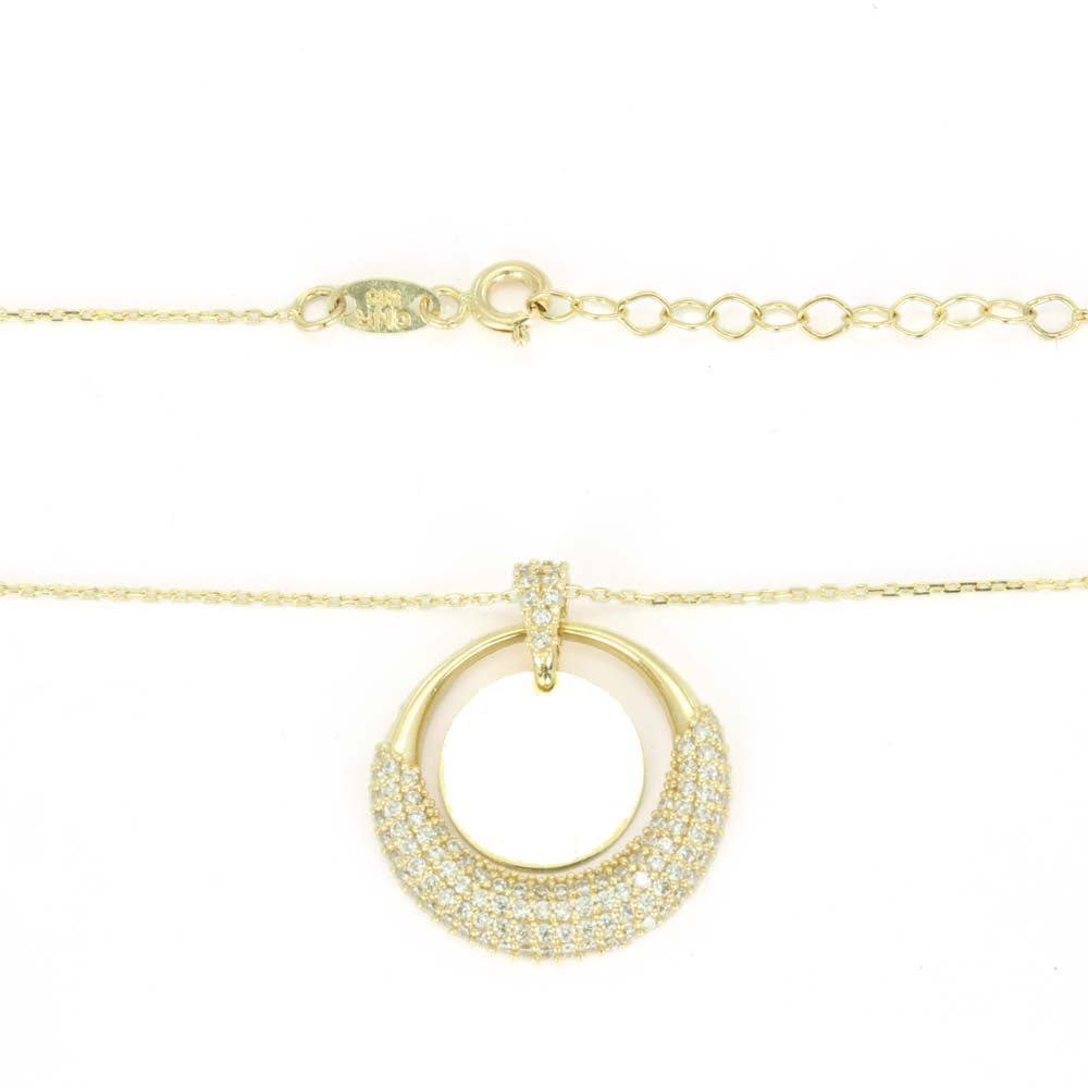Collier en Or jaune 14k avec Zirconiums