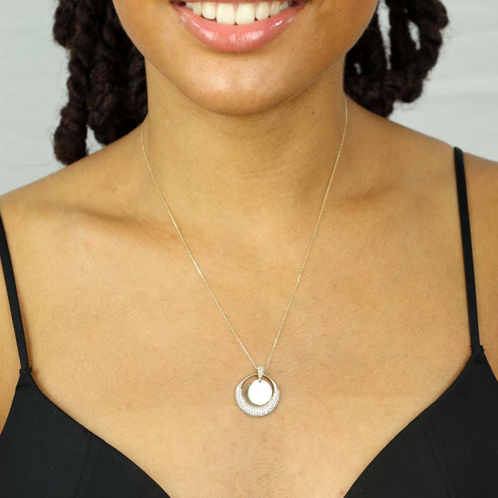Collier en Or jaune 14k avec Zirconiums
