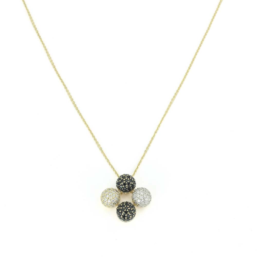 Collier en Or jaune 14K avec Zirconiums