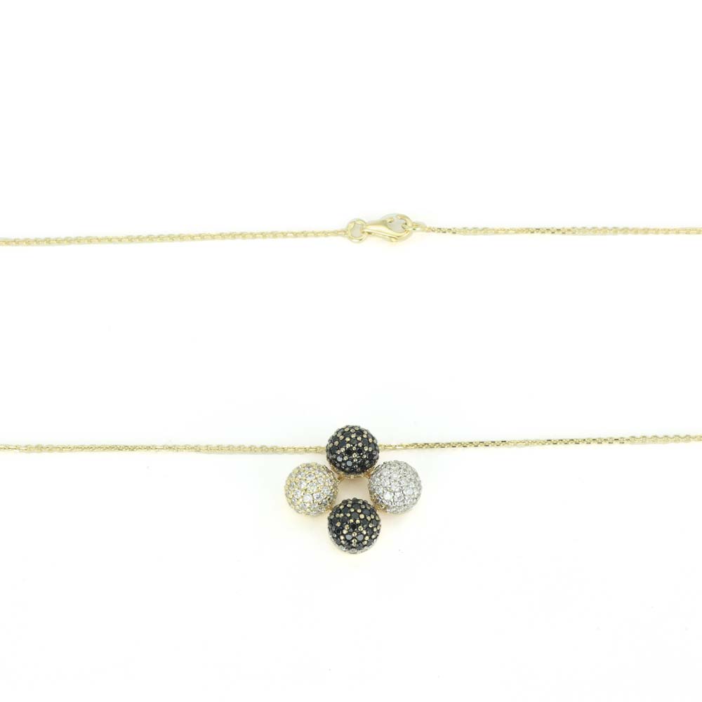 Collier en Or jaune 14K avec Zirconiums