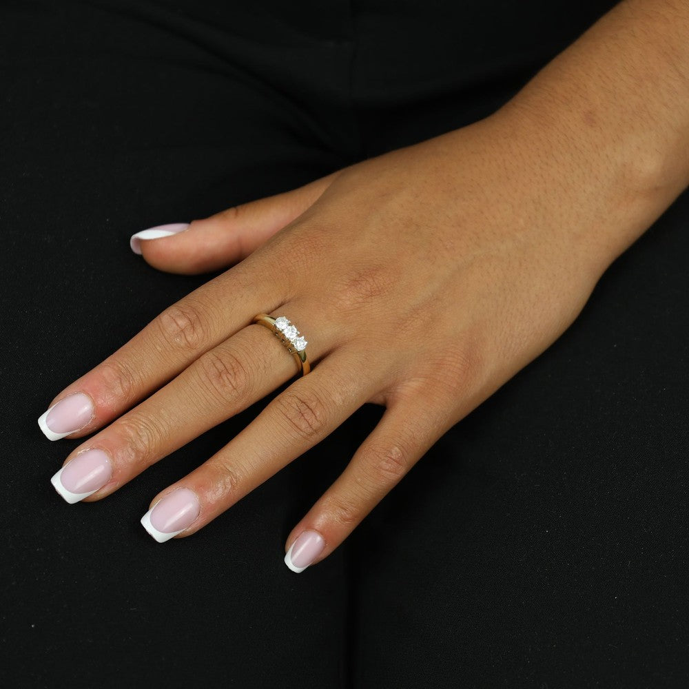 Bague en Or jaune 18k avec Diamants
