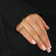 Bague en Or blanc 18k avec Diamant - Style "Solitaire"