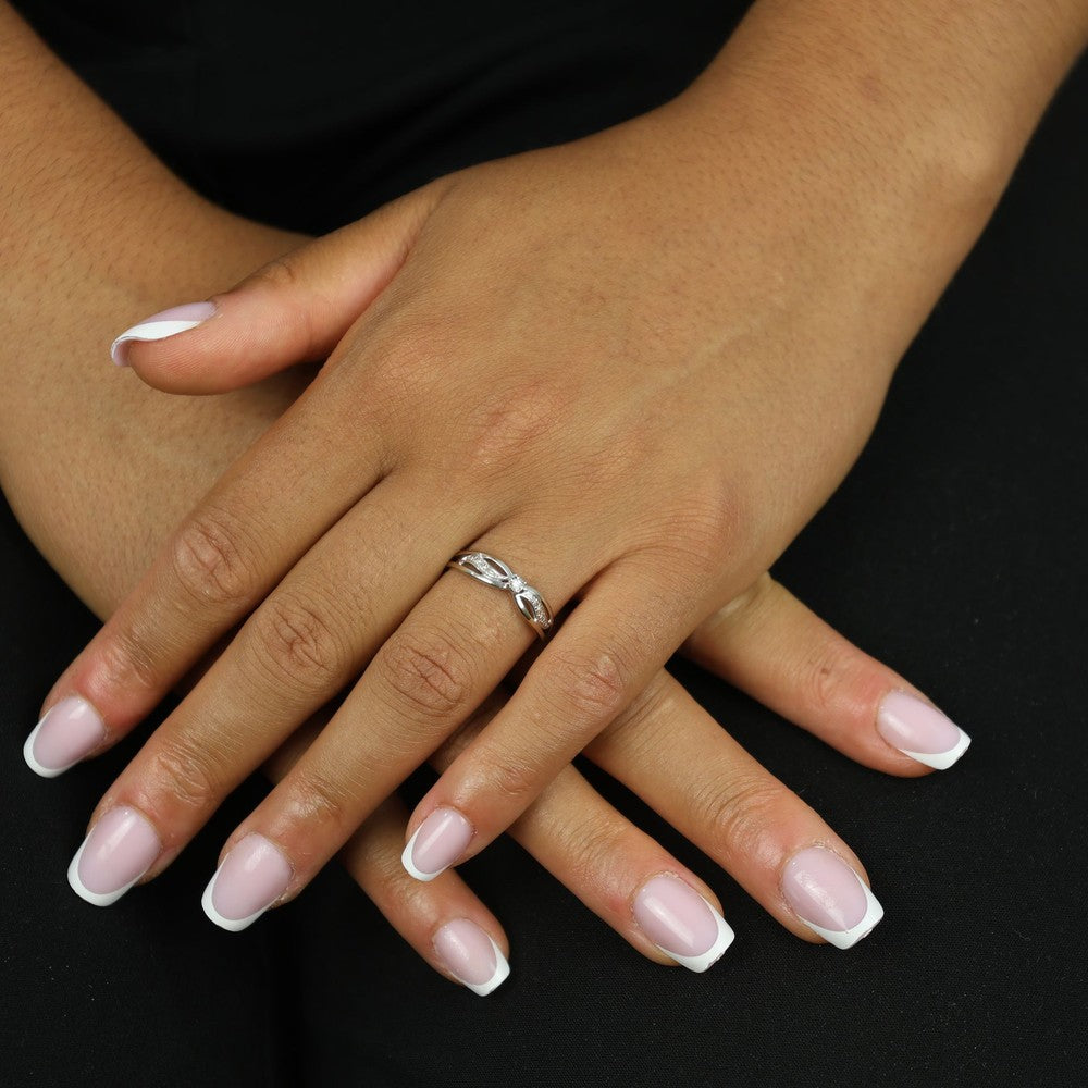 Bague en Or blanc 18k avec Zirconium