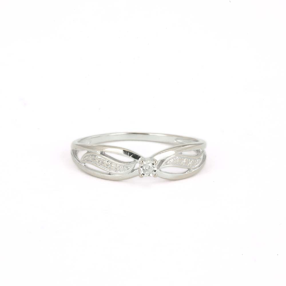 Bague en Or blanc 18k avec Zirconium